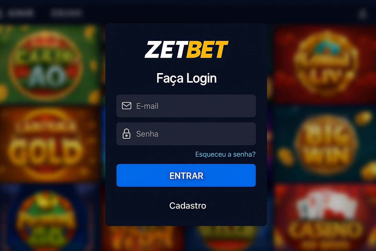 Login no Cassino ZETBET